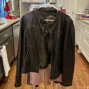 Women’s XL Big Chill Vintage Black Distressed With Gold Faux